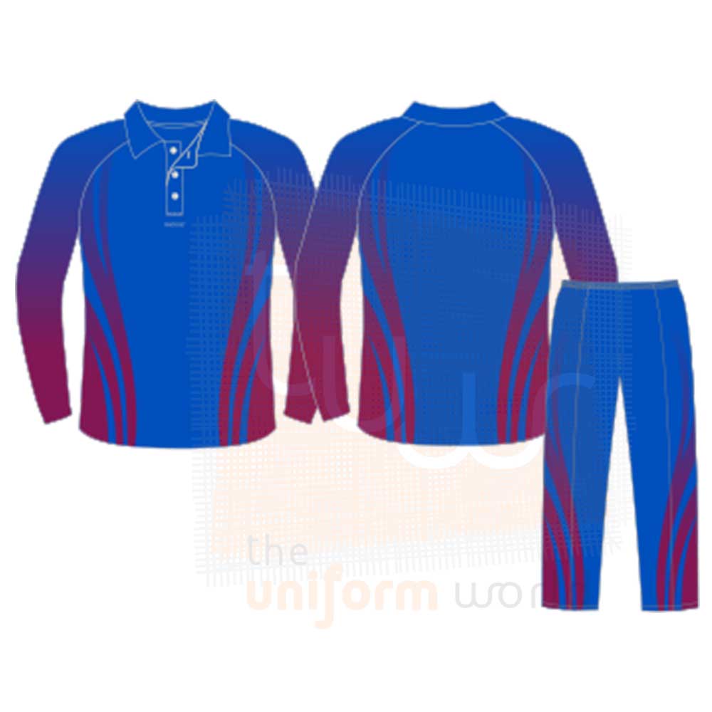 Cricket Uniforms Full Sublimation Custom Made Blue & Yellow 2 Piece Set