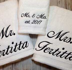 wedding towels embroidery