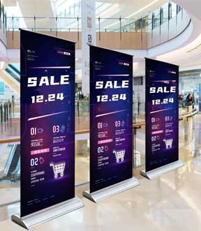 in malls roll-up banners printing shops
