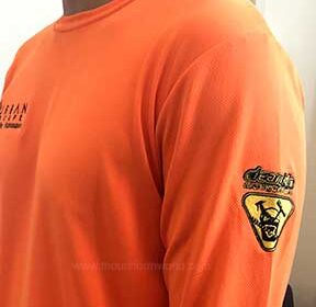orange t shirts with sleeves embroidery in dubai uae