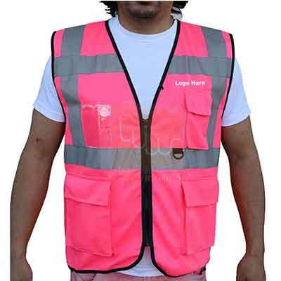 pink safety vest suppliers logo printing in dubai ajman sharjah uae