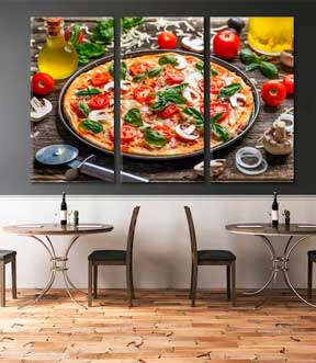 restaurant wall decoration canvas with print