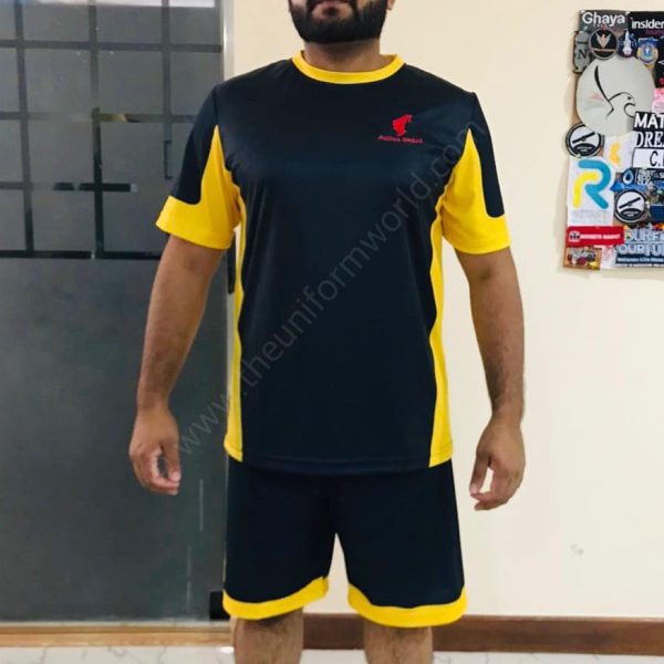 Black Yellow Football Jerseys 2 Uniforms Manufacturer and Supplier based in Dubai Ajman UAE