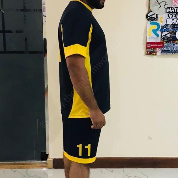 Black Yellow Football Jerseys 3 Uniforms Manufacturer and Supplier based in Dubai Ajman UAE
