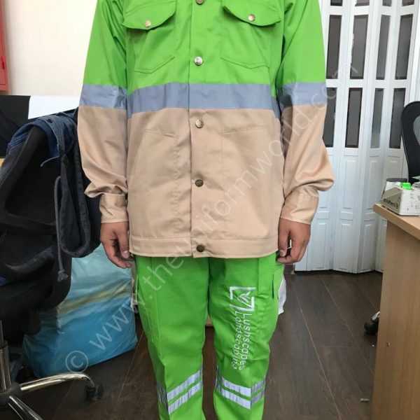 Farmers Green Beige Coverall Workwear Tailoring 2 Uniforms Manufacturer and Supplier based in Dubai Ajman UAE