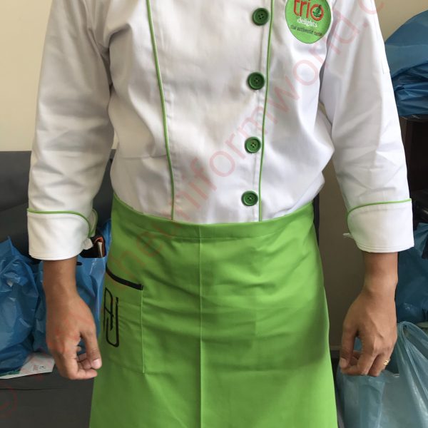 Trio Delight Chef Jacket With Logo Embroidery 4 Uniforms Manufacturer and Supplier based in Dubai Ajman UAE