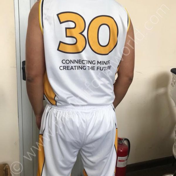 Whte Yellow Basketball Jerseys 1 Uniforms Manufacturer and Supplier based in Dubai Ajman UAE