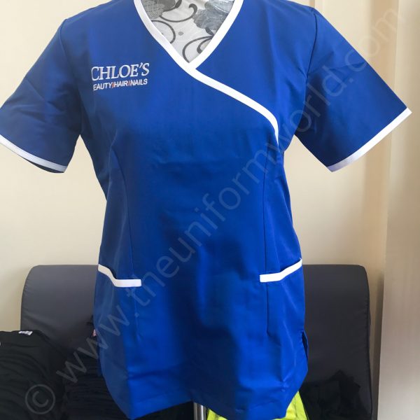 Royal Blue Salon Scrubs Chleoes 2 Uniforms Manufacturer and Supplier based in Dubai Ajman UAE