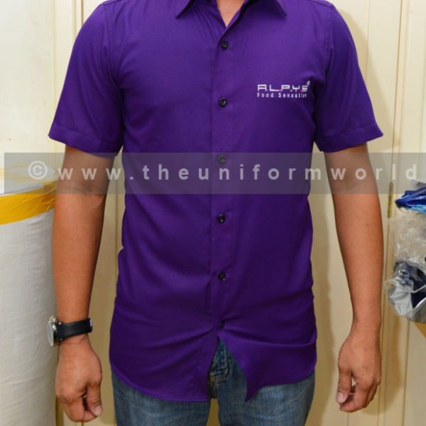 Alphys Purple Short Sleeve Shirt 3 Uniforms Manufacturer and Supplier based in Dubai Ajman UAE