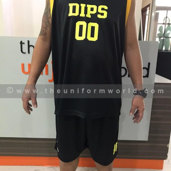 Basketball Jerseys Black Yellow Dips 2 Uniforms Manufacturer and Supplier based in Dubai Ajman UAE