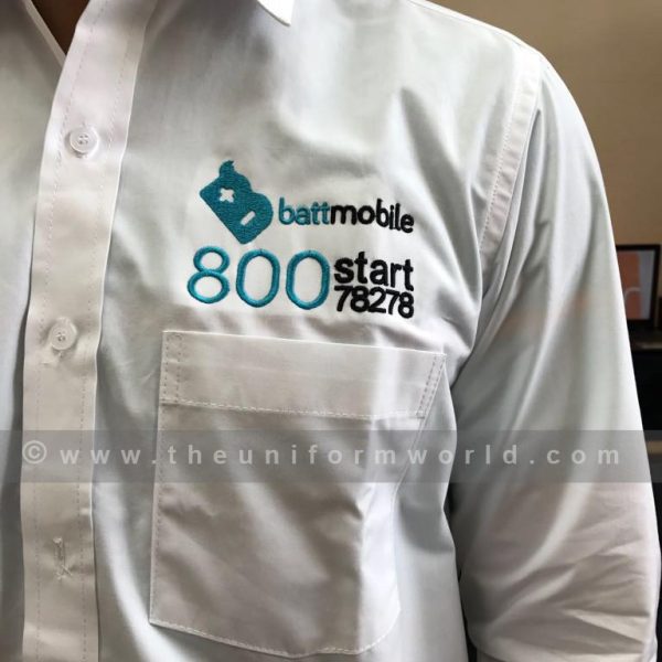 Batt Mobile White Shirt 1 Uniforms Manufacturer and Supplier based in Dubai Ajman UAE