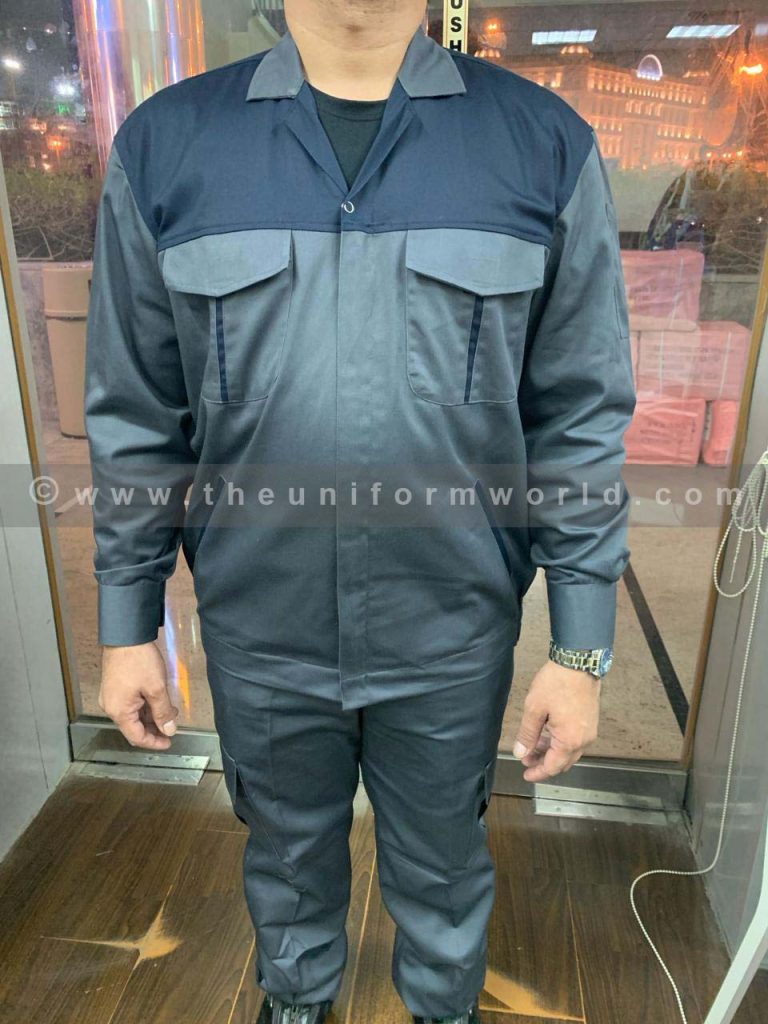 Coverall 2 Pc Cotton Twill Grey Navy 1 Uniforms Manufacturer and Supplier based in Dubai Ajman UAE