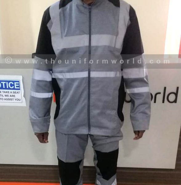 Coverall 2Pc Grey Black 2 Uniforms Manufacturer and Supplier based in Dubai Ajman UAE