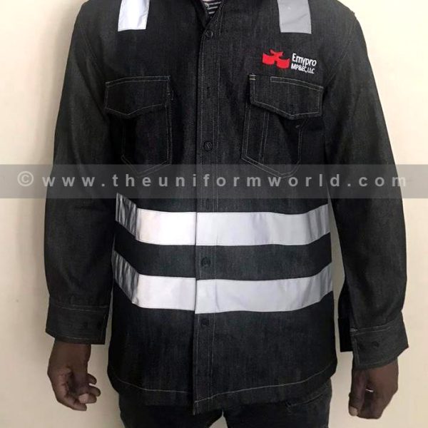 Jacket Industrial Denim Black Emypro 1 Uniforms Manufacturer and Supplier based in Dubai Ajman UAE