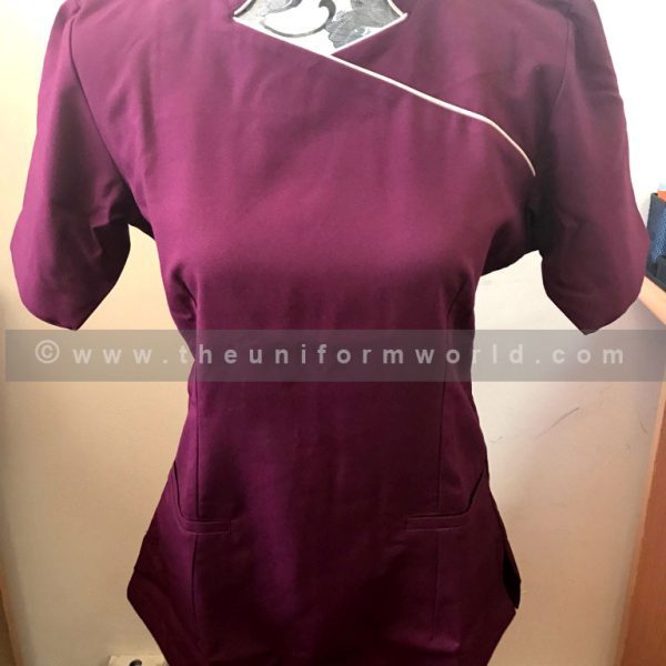 Maroon Scrubs With Piping 1 Uniforms Manufacturer and Supplier based in Dubai Ajman UAE