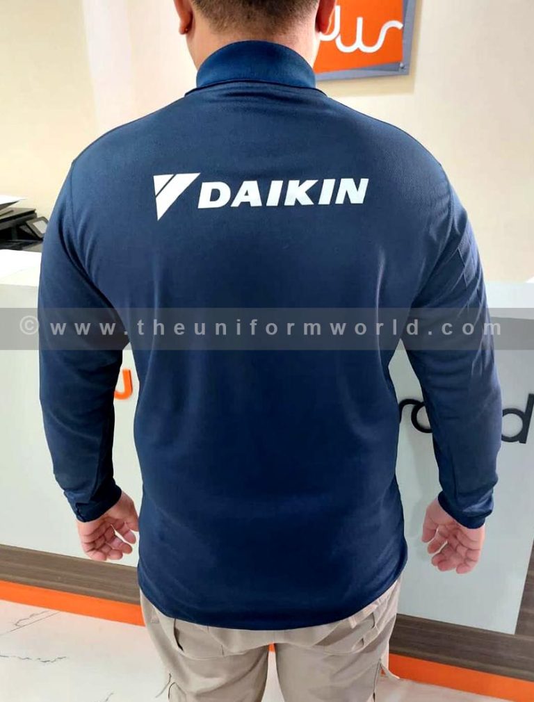 Polo Shirt Drifit Long Sleeve Navy Blue Daikin 1 Uniforms Manufacturer and Supplier based in Dubai Ajman UAE