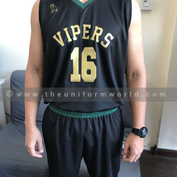 Vipers Black Basketball Uniforms 1 Uniforms Manufacturer and Supplier based in Dubai Ajman UAE