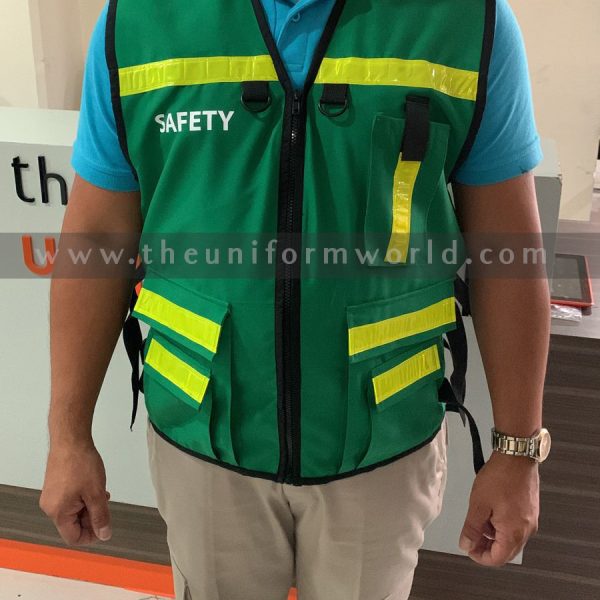 Volunteer Vest Green Customized Front Uniforms Manufacturer and Supplier based in Dubai Ajman UAE