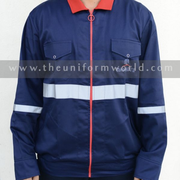 Navy Blue Red Industrial Jacket 2 Uniforms Manufacturer and Supplier based in Dubai Ajman UAE