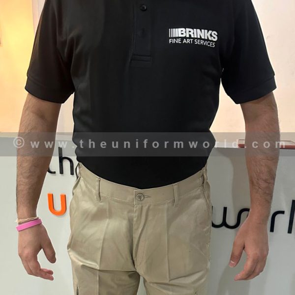 Polo Shirt Drifit Mesh Black Brinks 1 Uniforms Manufacturer and Supplier based in Dubai Ajman UAE