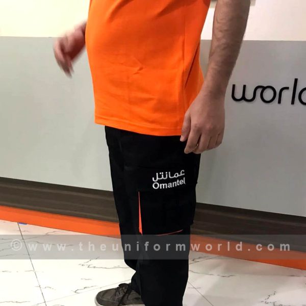Polo Shirt Drifit Orange Omantel 4 Uniforms Manufacturer and Supplier based in Dubai Ajman UAE