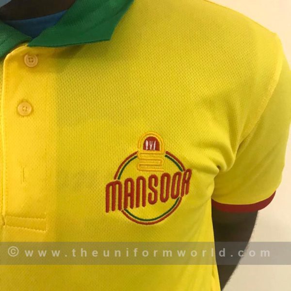 Polo Shirt Drifit Yellow Mansoor Uniforms Manufacturer and Supplier based in Dubai Ajman UAE