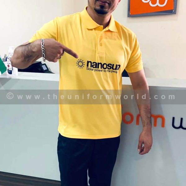 Polo Shirt Drifit Yellow Nanosun 2 Uniforms Manufacturer and Supplier based in Dubai Ajman UAE