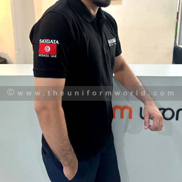 Polo Shirt Honeycomb Black Skidata 3 Uniforms Manufacturer and Supplier based in Dubai Ajman UAE