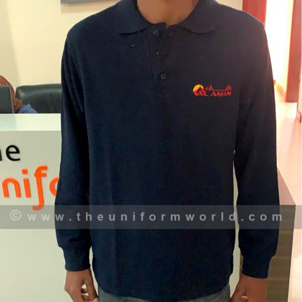 Polo Shirt Honeycomb Navy Blue Al Aman 1 Uniforms Manufacturer and Supplier based in Dubai Ajman UAE