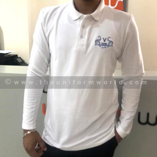 Polo Shirt Honeycomb White Long Sleeve 1 Uniforms Manufacturer and Supplier based in Dubai Ajman UAE