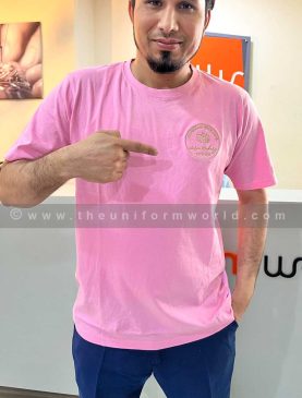 Round Neck T Shirt Cotton Pink Lera Bakery 2 Uniforms Manufacturer and Supplier based in Dubai Ajman UAE