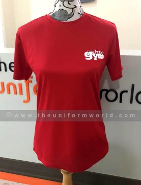 Round Neck T Shirt Cotton Red Little Gym 2 Uniforms Manufacturer and Supplier based in Dubai Ajman UAE