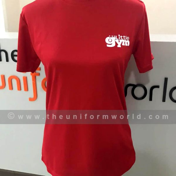Round Neck T Shirt Cotton Red Little Gym 2 Uniforms Manufacturer and Supplier based in Dubai Ajman UAE
